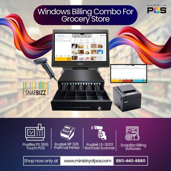 SnapBizz Windows Billing Combo For Grocery Store/Kirana Store/Supermarkets