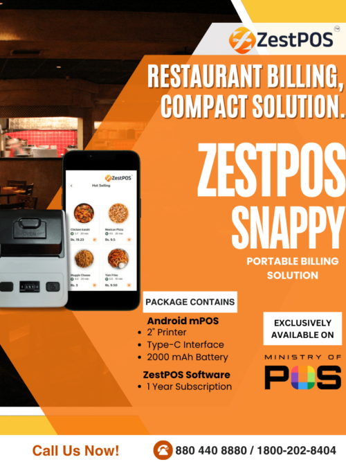 ZestPOS Snappy Portable Billing Combo for Restaurants