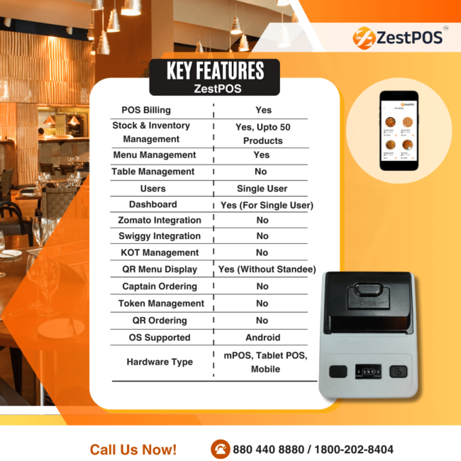 ZestPOS Snappy Portable Billing Combo for Restaurants - Image 2